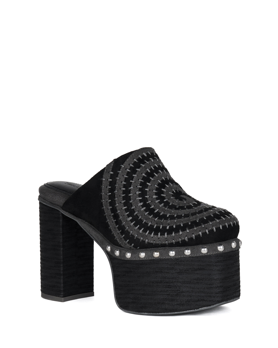YELLO / NIGHT CHUNKY HEEL MULES