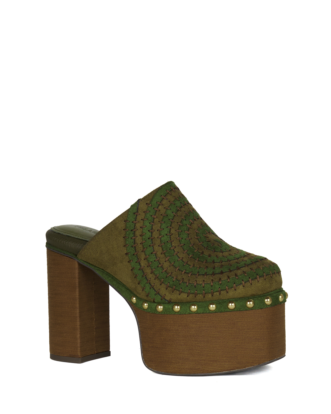 YELLO / EARTH CHUNKY HEEL MULES