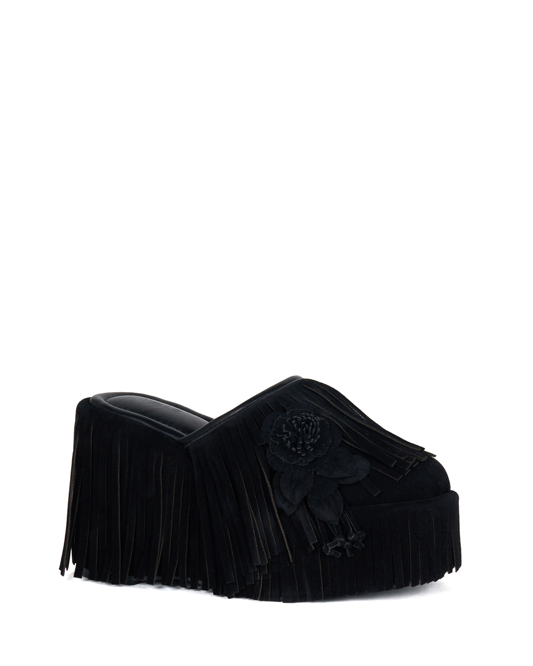 YELLO / HUSH FRINGED PLATFORM MULES