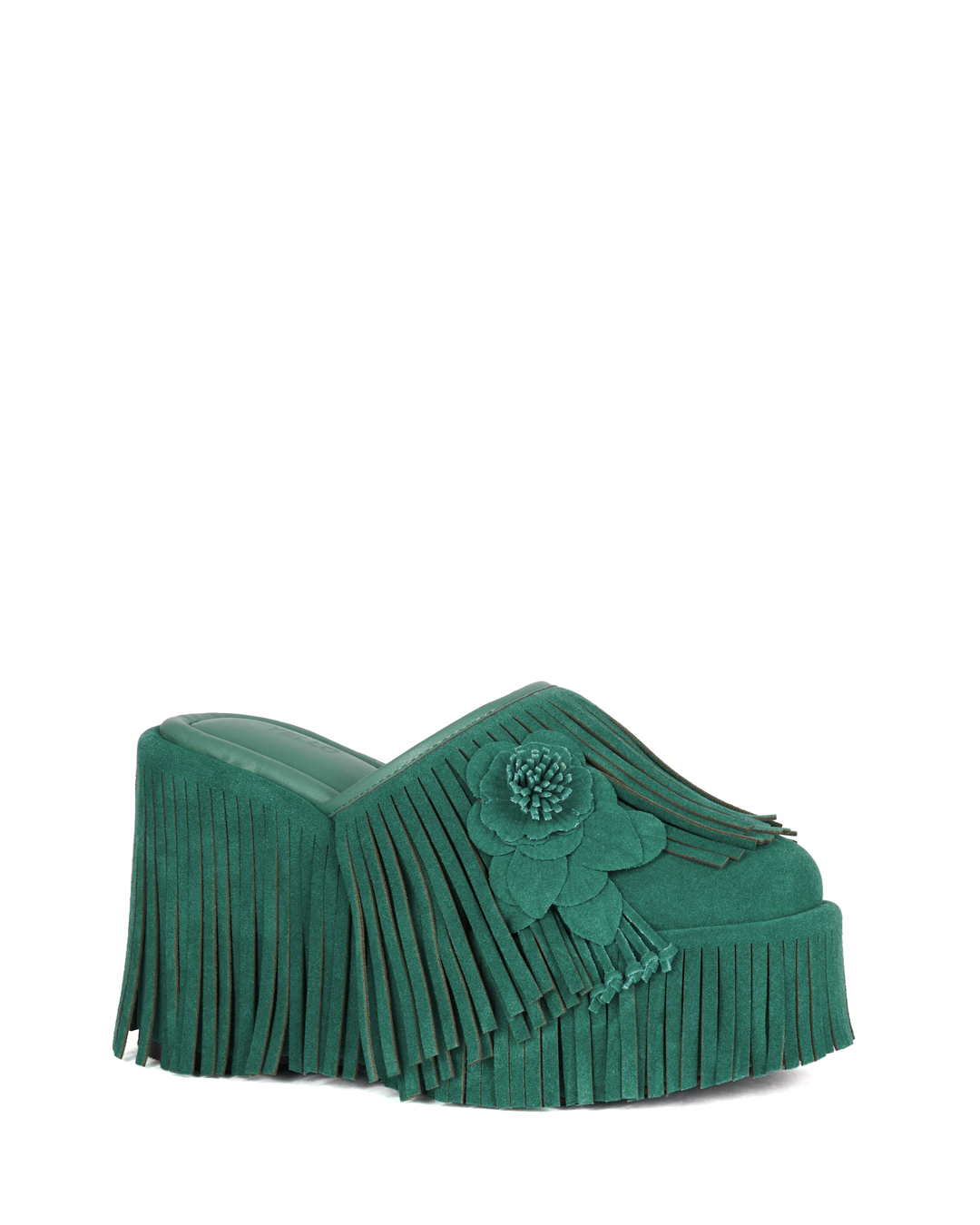 今期新作★YELLO★INDIGO PLATFORM MULES★デニムミュール YELLO / TIDE FRINGED PLATFORM MULES