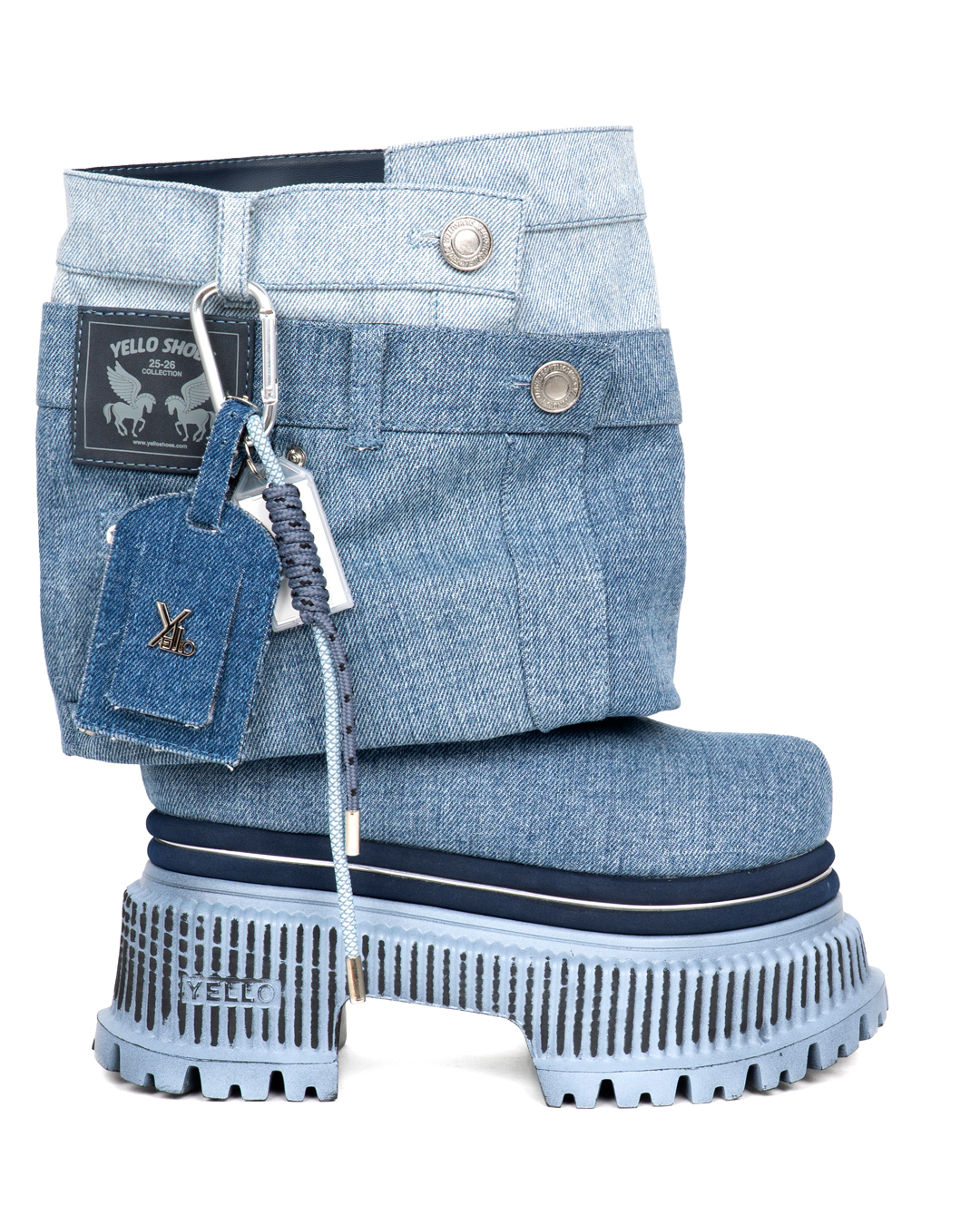 YELLO / BLUE JEAN BABY PLATFORM SHORT BOOTS