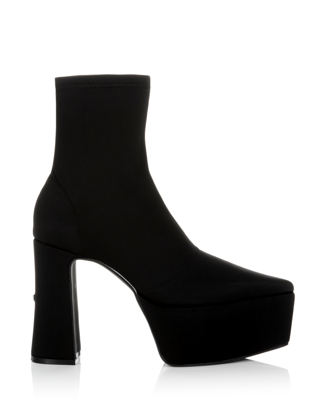 YELLO / TOKYO BLACK CHUNKY HEEL SHORT BOOTS