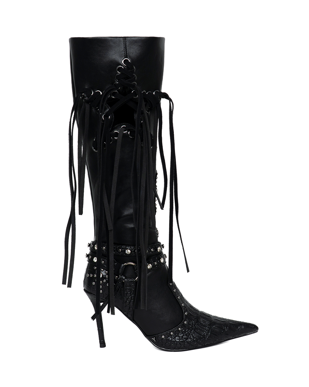 YELLO / LUNAR FRINGED LONG BOOTS