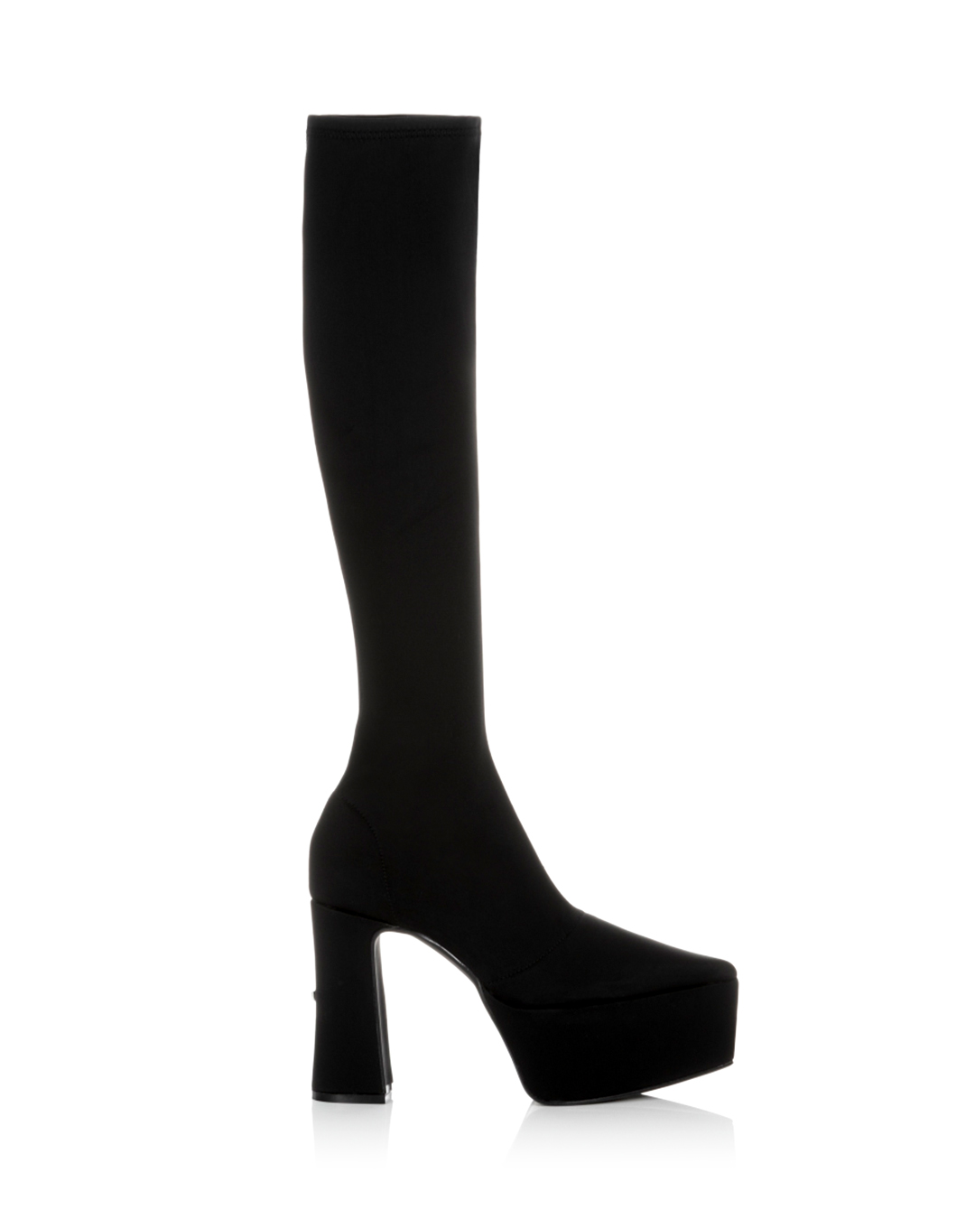 YELLO / TOKYO BLACK CHUNKY HEEL LONG BOOTS