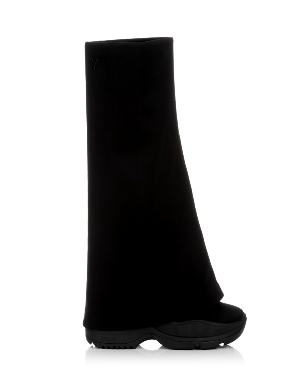 YELLO / TOKYO BLACK FOLD OVER LONG BOOTS