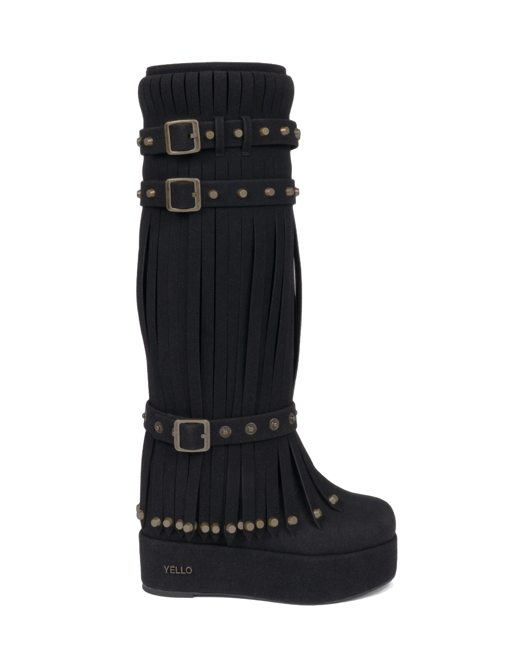 YELLO / HUSH FRINGED LONG BOOTS