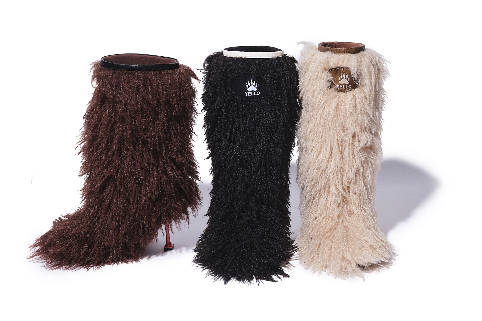 しめじYELLO ボアブーツ カーキ p*p様 【美品】 YELLO Sサイズ ショートブーツ インヒール付き